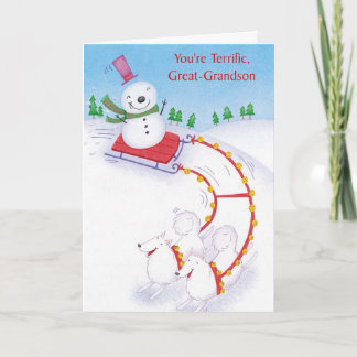 You're Terrific, Great-Grandson Holiday Card