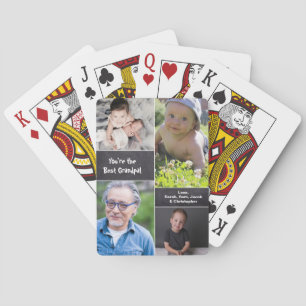 You're the best grandpa Multiple photos grandkids Playing Cards