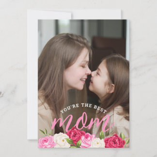 You're the Best, Mom Elegant Blooming Roses Holiday Card