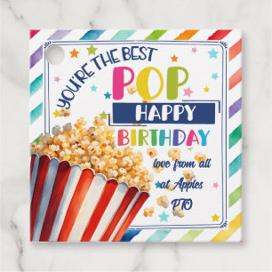 you're the best pop happy birthday popcorn gift favour tags