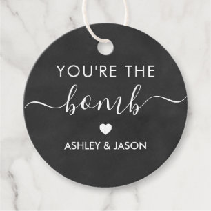 You're the Bomb Bath Bomb Gift Tag, Chalkboard Favour Tags