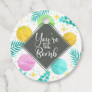you're the bomb Christmas spa  Note Card Favour Tags