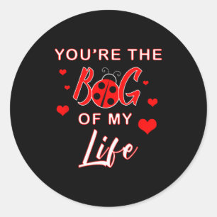 Youre The Bug Of My Life Valentines Day Ladybug Pu Classic Round Sticker