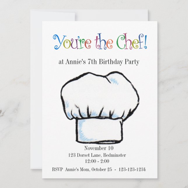 You're the Chef invitation (Front)