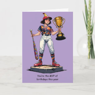 You're the MVP of Birthdays Baseball Design Card