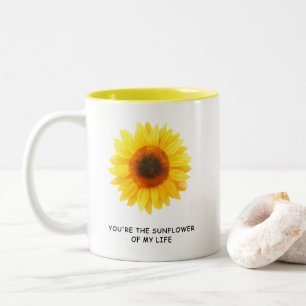 You're The Sunflower Of My Life Watercolor Gift Two-Tone Coffee Mug