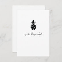 You're The Sweetest Black Pineapple Thank You Card