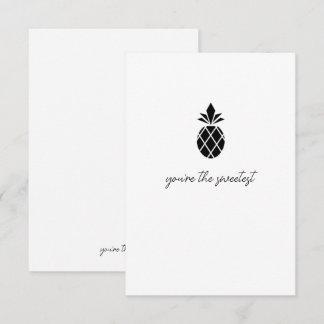 You're The Sweetest Black Pineapple Thank You Card