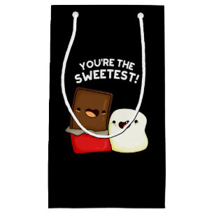 You're The Sweetest Funny Snack Pun Dark BG Small Gift Bag