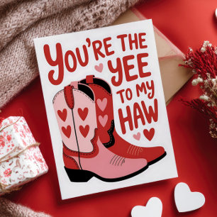 You're The YEE To My HAW Western Valentine's Day Postcard
