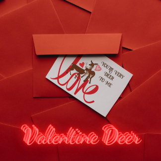 You're Very Deer To Me Funny Valentine Postcard