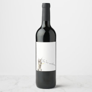 You're welcome wine label