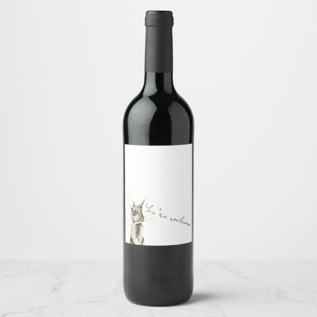 You're welcome wine label (Front)