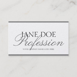 YourJobTitle Silver Script Platinum Paper Business Card