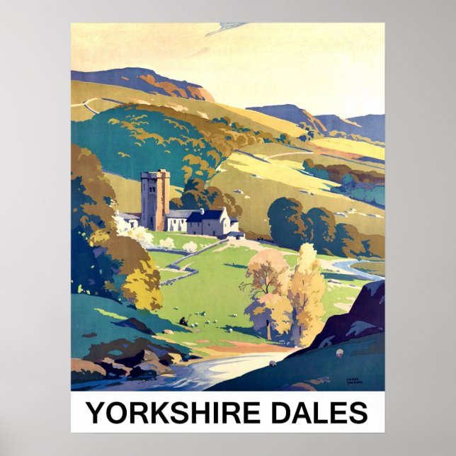 Yourkshire Dales landscape, vintage travel Poster (Front)