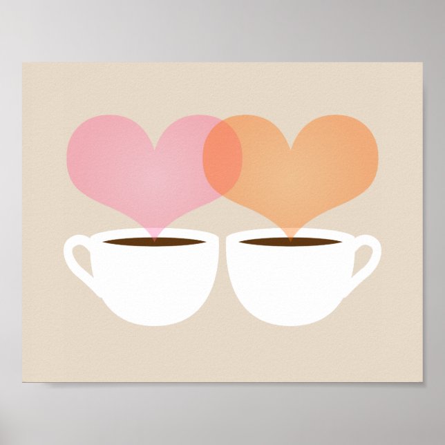Yours and Mine Coffee Mugs in Love Art Print (Front)