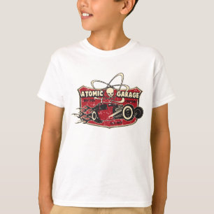Youth Atomic Garage retro skull tee in white