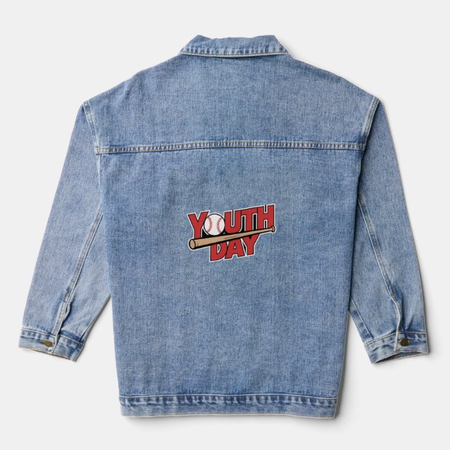 Youth Baseball Spirit Denim Jacket (Back)