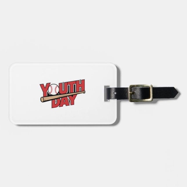 Youth Baseball Spirit Luggage Tag (Front Horizontal)