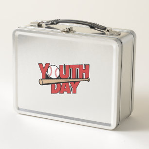 Youth Baseball Spirit Metal Lunch Box