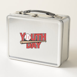 Youth Baseball Spirit Metal Lunch Box
