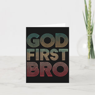 Youth Boy God First Bro Funny Christian God Brothe Card