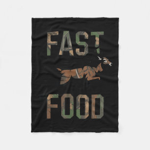 Youth Boys Camo Deer Hunting Fast Food Funny Hunti Fleece Blanket