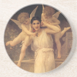 Youth by Bouguereau, Victorian Angels Portrait Coaster