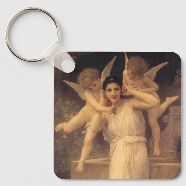 Youth by Bouguereau, Victorian Angels Portrait Keychain (Front)
