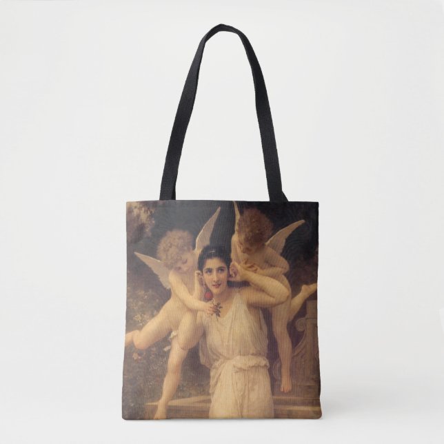 Youth by Bouguereau, Victorian Angels Portrait Tote Bag (Front)