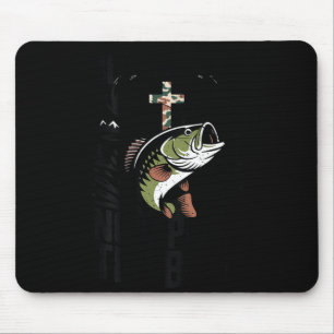 Youth christian fishing camo got faith pass the mouse pad