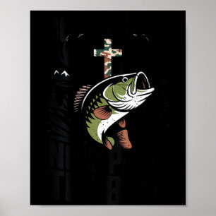 Youth christian fishing camo got faith pass the poster