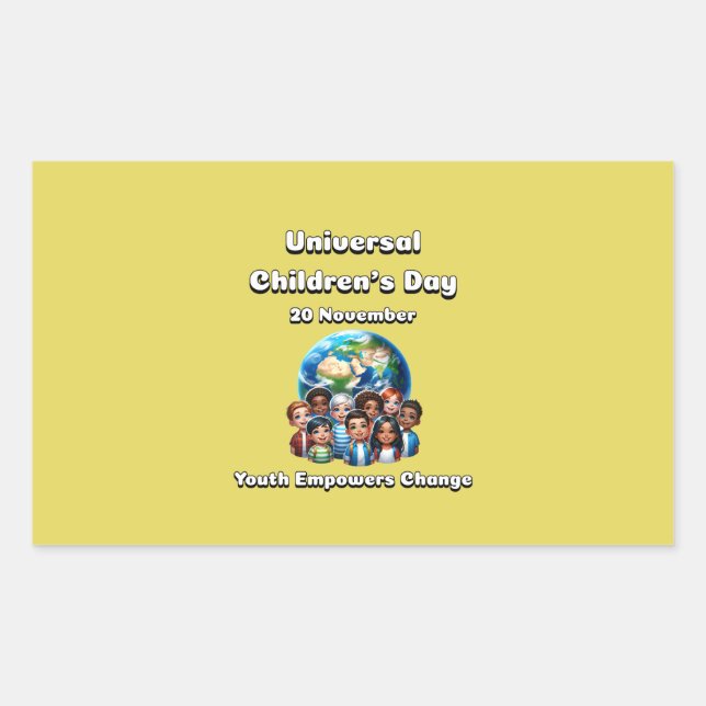 Youth Empowers Change. Universal Children's Day.  Sticker (Front)