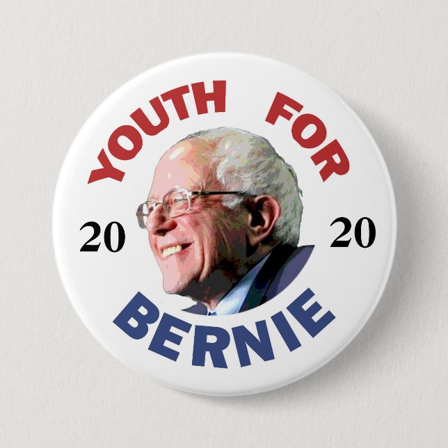 Youth for Bernie 2020 3 Inch Round Button (Front)