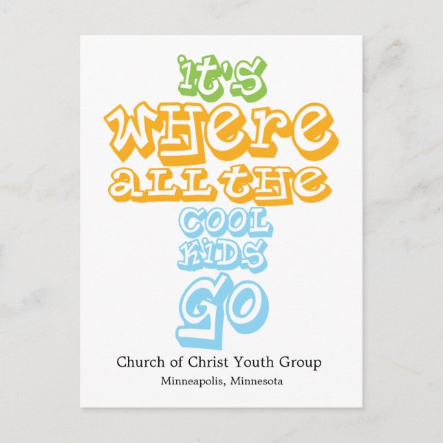 Youth Group Church Chrisitan Carte postale Invitat (Devant)