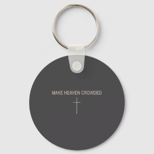 Youth Make Heaven Crowded Cross Christian Minimali Keychain