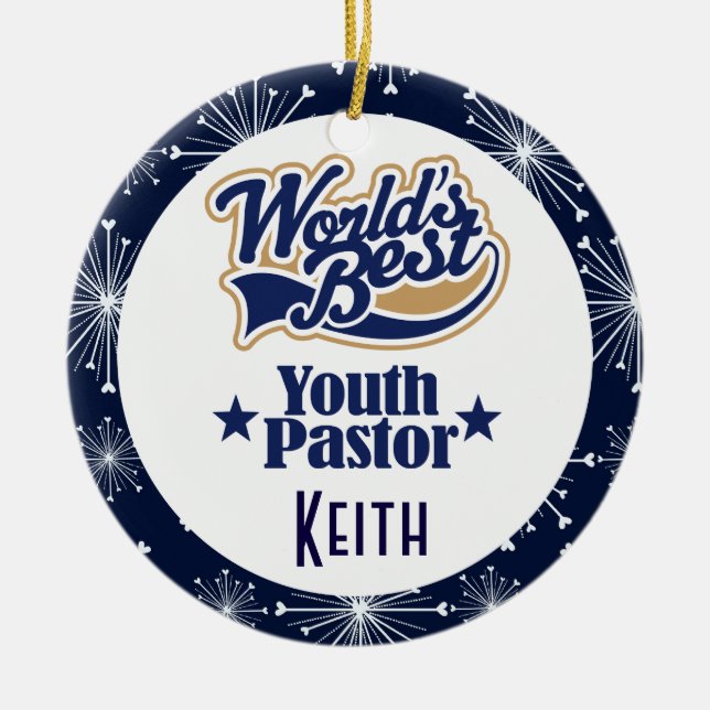 Youth Pastor Personalized Gift Ornament (Front)