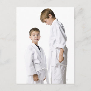 youth practicing martial arts postcard