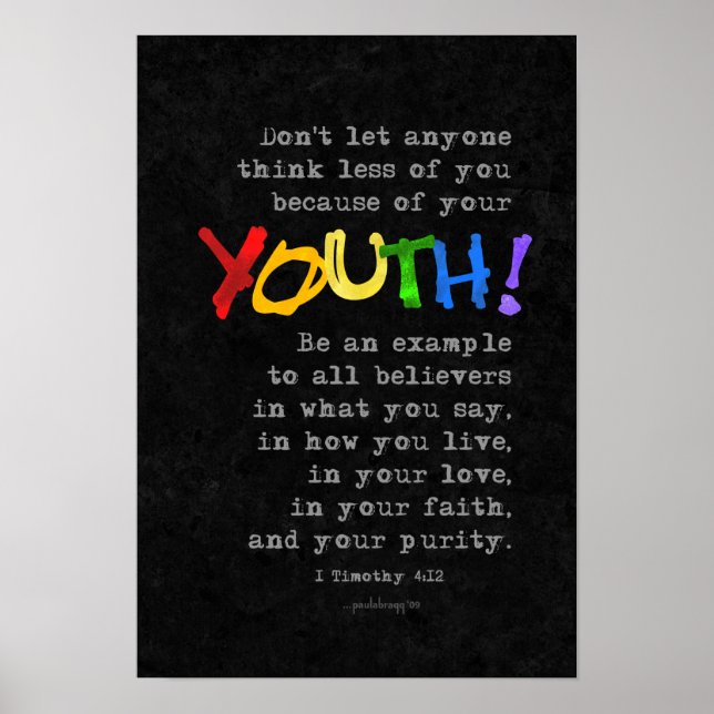 Youth (Scripture: 1 Timothy 4:12) Poster (Front)