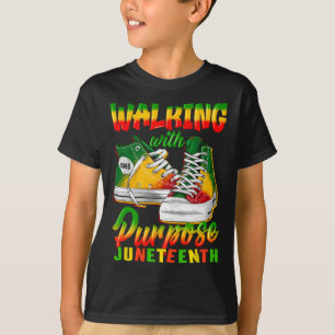 Youth Shoes Steppin' Into Juneteenth Walking With T-Shirt