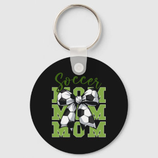 Youth Soccer Mom Coquette Bow Cute Sister Toddler Keychain