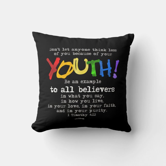 Youth Throw Pillow (Front)