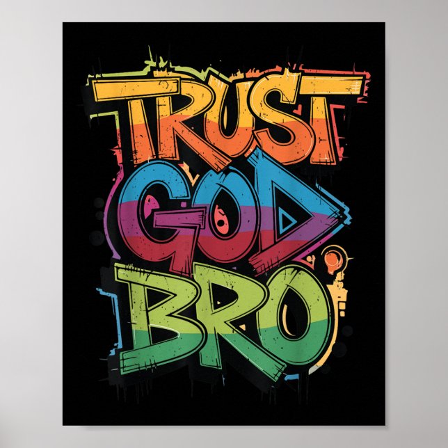 Youth Trust God Bro Funny Christian Boy Son Brothe Poster (Front)