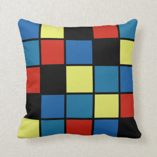 Youthful Trend Colored Tiles Throw Pillow