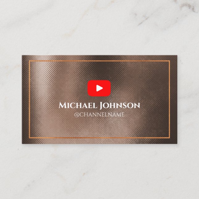 YOUTUBE Channel Advertisement QR Code GOLD Business Card (Front)