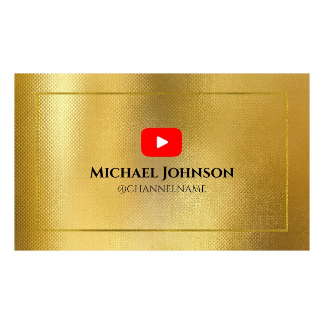 YOUTUBE Channel Advertisement QR Code GOLD Business Card (Creator Uploaded)
