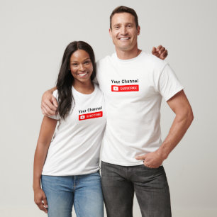 Youtube Channel Name Custom Subscribe White T-Shirt