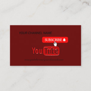 Youtube Channel , Youtuber  Business Card