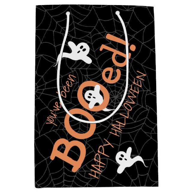 You've Been Booed Cute Ghost Halloween Candy Medium Gift Bag (Front)