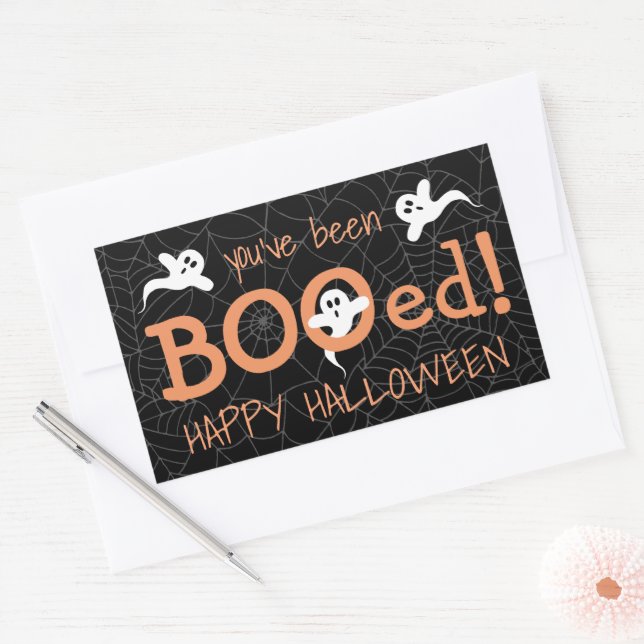 You've Been Booed Cute Ghost Halloween Candy Treat Sticker (Envelope)
